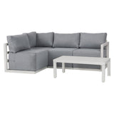 Horrocks Outdoor Lounge Set, Wicker Rattan, 4 Seater, White