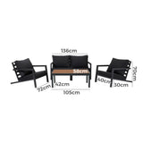 Cervantes Modular Outdoor Sofa Set, Slate Grey, 5 Piece