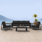 Jurien Outdoor Lounge Suite, 5 Seater, Charcoal Grey