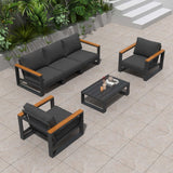 Jurien Outdoor Lounge Suite, 5 Seater, Charcoal Grey