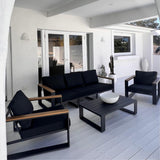 Jurien Outdoor Lounge Suite, 5 Seater, Charcoal Grey