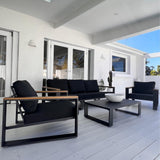 Jurien Outdoor Lounge Suite, 5 Seater, Charcoal Grey