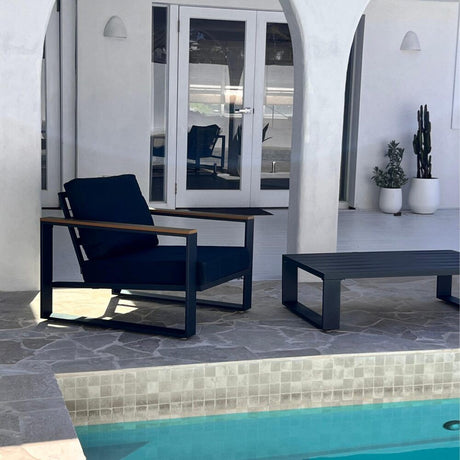 Maroochydore 6 Piece Outdoor Lounge Set, Charcoal Grey Aluminium