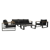 Jurien Outdoor Lounge Suite, 5 Seater, Charcoal Grey