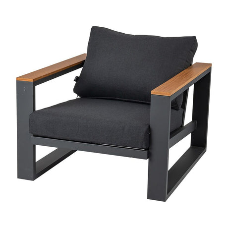 Maroochydore 6 Piece Outdoor Lounge Set, Charcoal Grey Aluminium