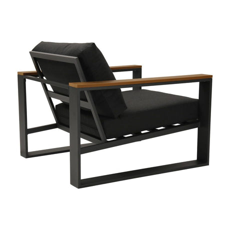 Maroochydore 6 Piece Outdoor Lounge Set, Charcoal Grey Aluminium