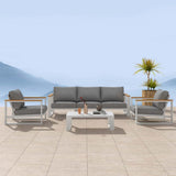 Jurien Outdoor Lounge Suite, 5 Seater, White