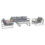 Jurien Outdoor Lounge Suite, 5 Seater, White
