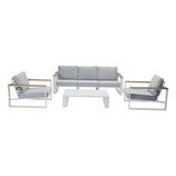 Jurien Outdoor Lounge Suite, 5 Seater, White