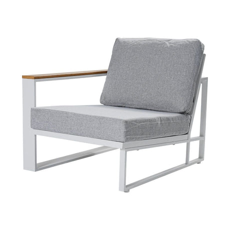Maroochydore 6 Piece Outdoor Lounge Set, White Aluminium