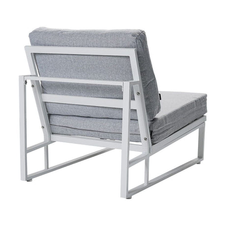 Maroochydore 6 Piece Outdoor Lounge Set, White Aluminium