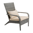 Callala Bay grey rattan outdoor lounge chair with cushions on a patio