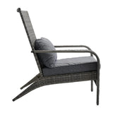 Callala Bay grey rattan outdoor lounge chair with cushions on a patio