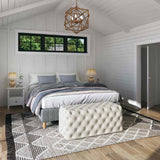 Elsa Tufted Ottoman Beach Boucle White Rectangular Versatile Accent Piece — Allure Home Collections