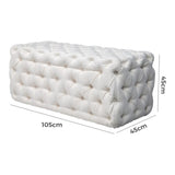 Elsa Tufted Ottoman Beach Boucle White Rectangular Versatile Accent Piece — Allure Home Collections