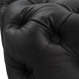 Black Leathaire Rectangular Ottoman