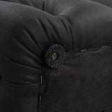 Black Leathaire Rectangular Ottoman