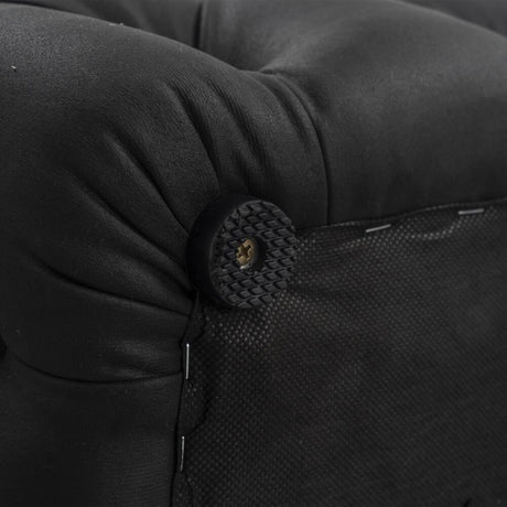 Black Leathaire Rectangular Ottoman