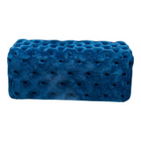 Elegant Navy Blue Velvet Rectangular Ottoman