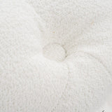 Bouclée White Round Ottoman