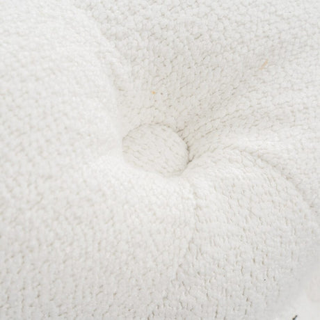 Bouclée White Round Ottoman