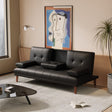 Versatile Black 3-Seater Adjustable Sofa Bed with Cup Holder — Allure Home Collections