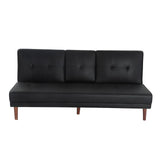 Versatile Black 3-Seater Adjustable Sofa Bed with Cup Holder — Allure Home Collections