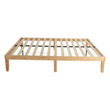 Warm Wooden Queen Bed Base Frame