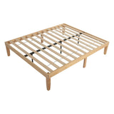 Warm Wooden Queen Bed Base Frame