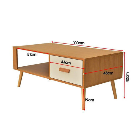 Kanumbra Coffee Table, Natural and White