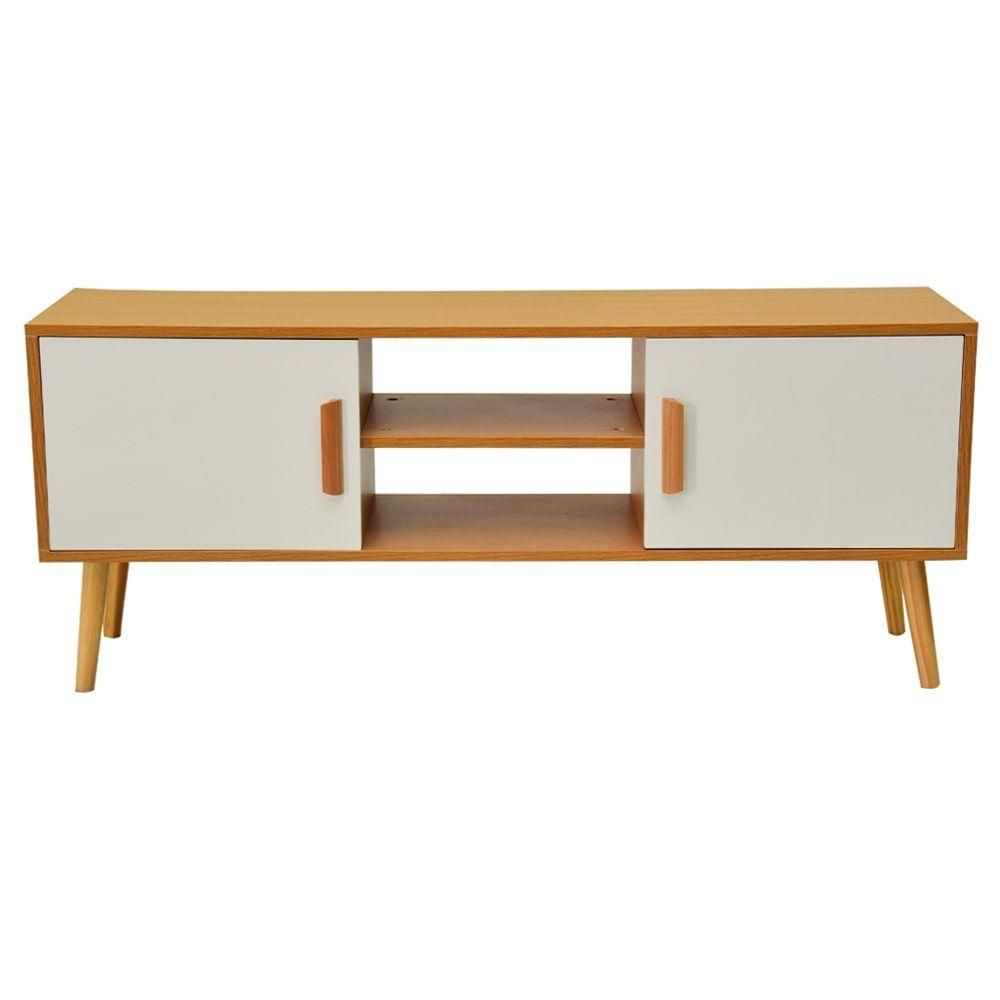Hillwood 120cm Entertainment Unit, Natural and White