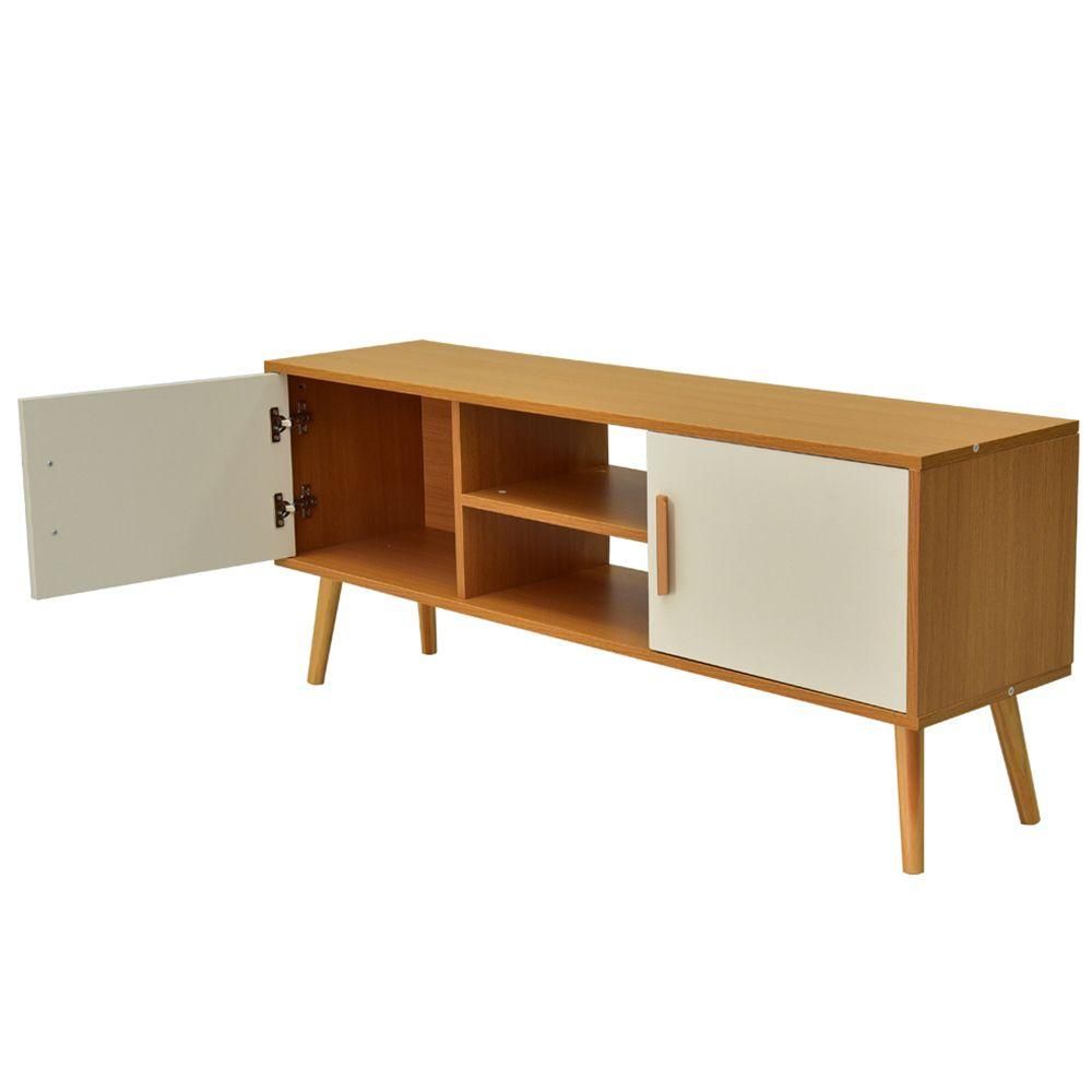 Hillwood 120cm Entertainment Unit, Natural and White
