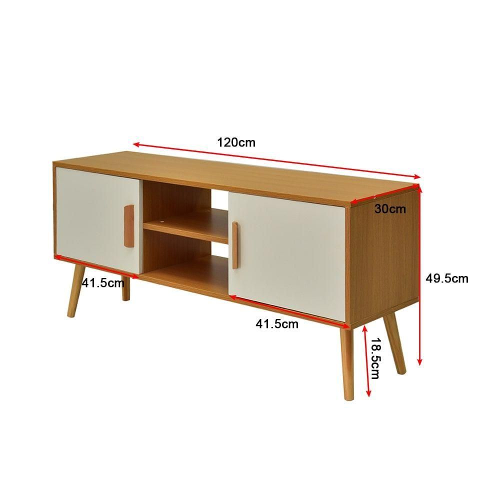 Hillwood 120cm Entertainment Unit, Natural and White