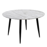 Killingworth Round Coffee Table, White Marble Effect
