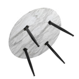 Killingworth Round Coffee Table, White Marble Effect