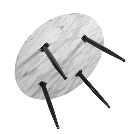 Killingworth Round Coffee Table, White Marble Effect