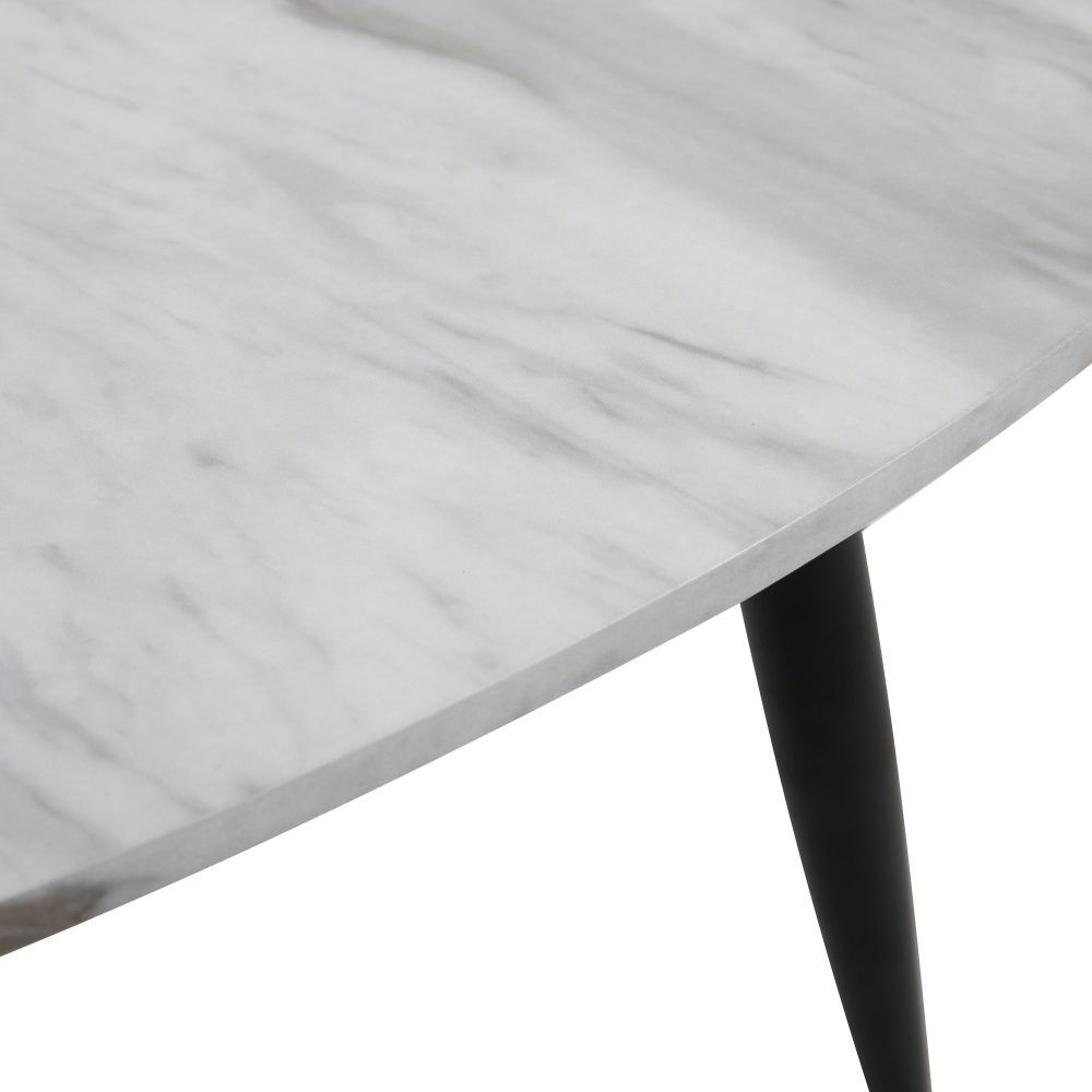 Killingworth Round Coffee Table, White Marble Effect