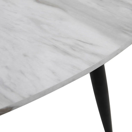 Killingworth Round Coffee Table, White Marble Effect