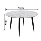 Killingworth Round Coffee Table, White Marble Effect