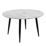 Minimalist Marble Effect Round Coffee Table — MDF and Steel — Allure Home Collections