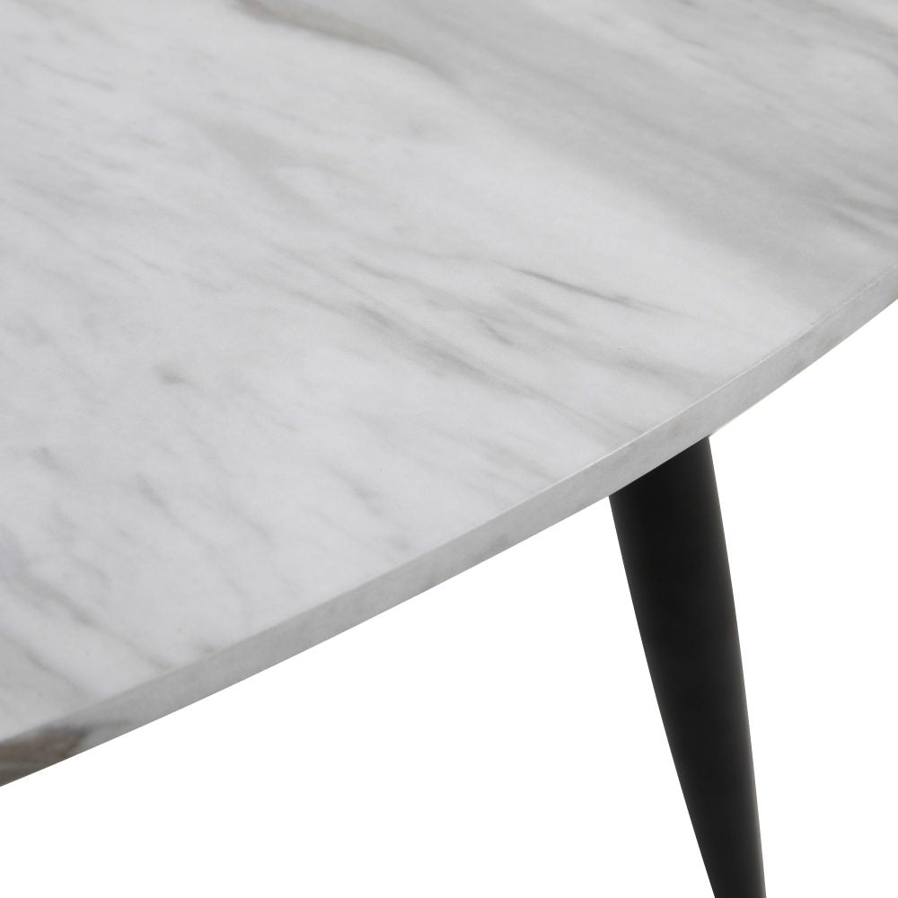 Minimalist Marble Effect Round Coffee Table — MDF and Steel — Allure Home Collections