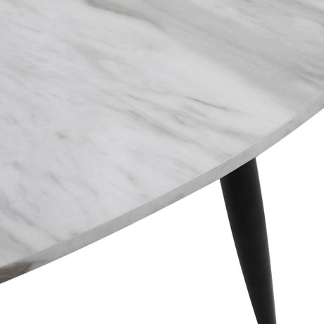 Minimalist Marble Effect Round Coffee Table — MDF and Steel — Allure Home Collections