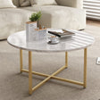 Lola Marble Coffee Table, Gold Legs, view 3