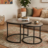 Homewood Nesting Coffee Table 2pcs, Dark Grey