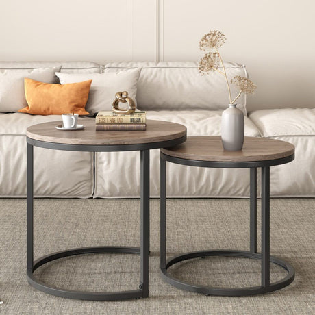 Homewood Nesting Coffee Table 2pcs, Dark Grey