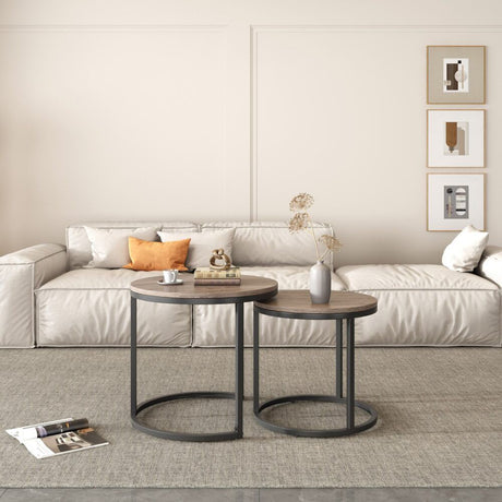 Homewood Nesting Coffee Table 2pcs, Dark Grey