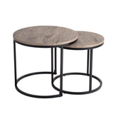 Homewood Nesting Coffee Table 2pcs, Dark Grey