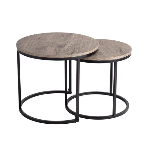 Homewood Nesting Coffee Table 2pcs, Dark Grey