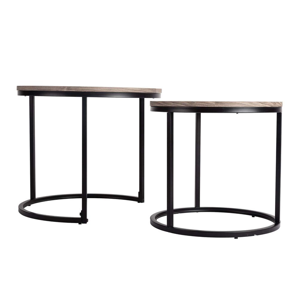 Homewood Nesting Coffee Table 2pcs, Dark Grey