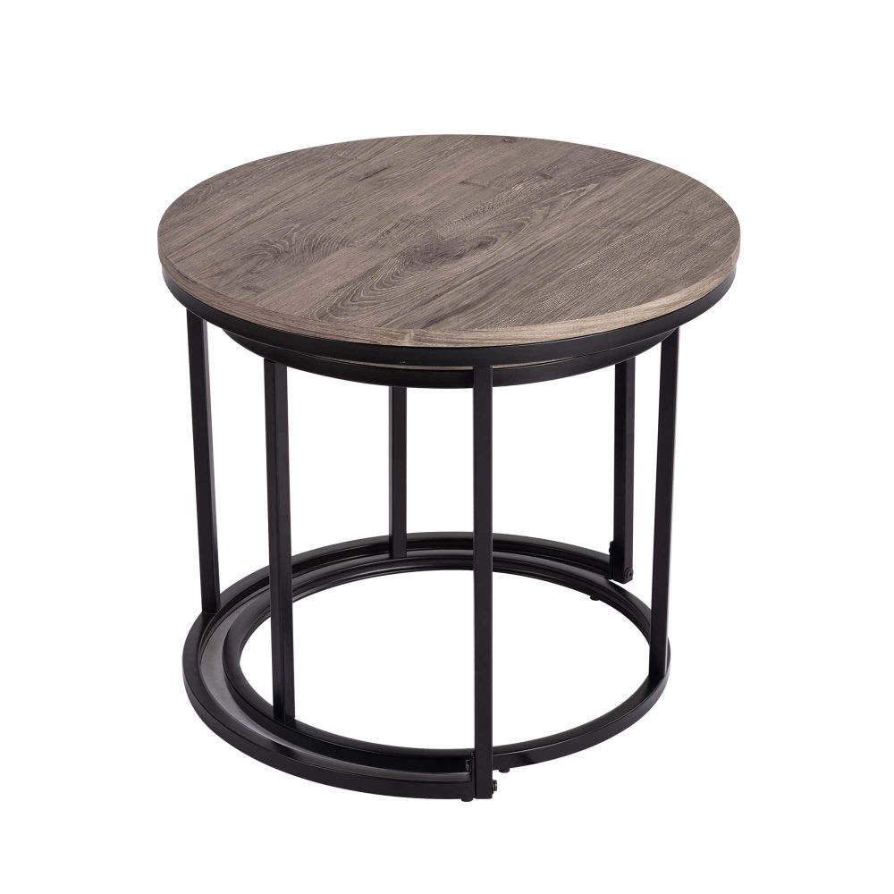 Homewood Nesting Coffee Table 2pcs, Dark Grey